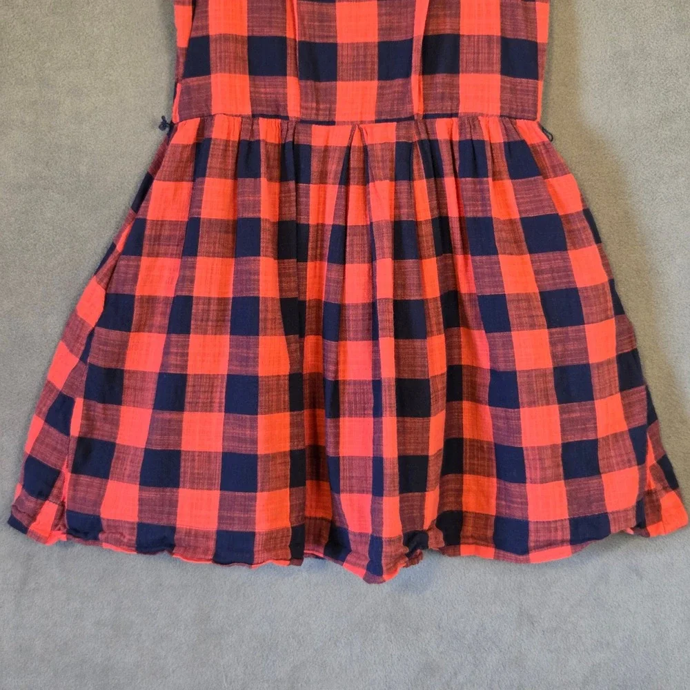 Crewcuts Buffalo Plaid Dress Girl's Size 6 Gingham Cotton Lined Zip Christmas